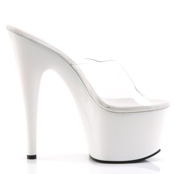 Clear White Platform Heels | High Heel Mule Sandals for Women - Picture 5 of 5